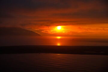 Summer sunset over Lake Baikal.