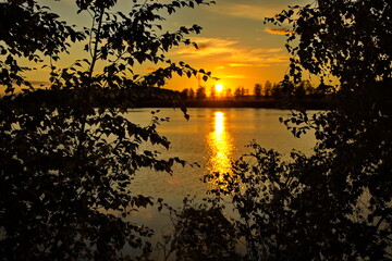Evening on the shore of Lake Churapcha.