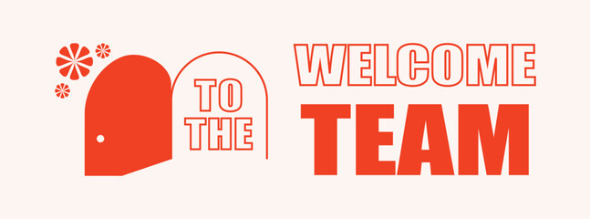 Bright graphics express excitement for new team arrivals