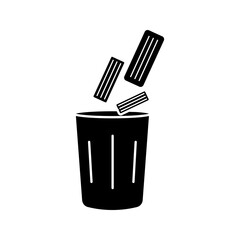 rubbish bin icon, vector illustration on white background