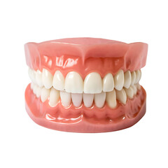 Obraz premium Realistic dental model of human teeth and gums isolated on transparent background