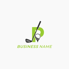 design logo creative golf and letter P