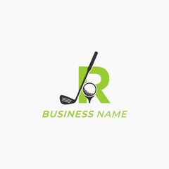 design logo combine letter R and golf