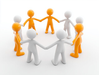 Stickman Team Collaboration Concept, Isolated on White