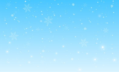 Fototapeta premium Christmas winter background, beautiful snowfall with snowflakes, snowy landscape and natural scenery, background for cards, festive texture of snow and winter dust in PNG format 