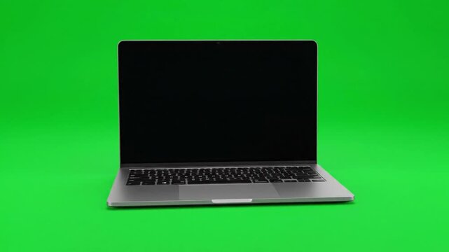 Modern Laptop Display on Green Screen for Digital Content and Mockup