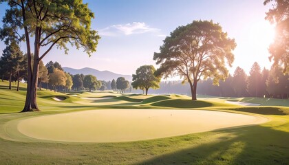 Picturesque Golf Course at Sunrise