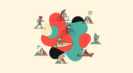 Dynamic lifestyle showcasing outdoor activities and recreational pursuits for