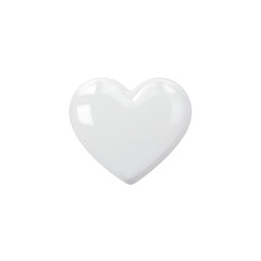 Fototapeta premium A glossy white heart shape symbolizing love, purity, and emotion, isolated on a clean white background