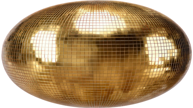 Reflective Golden Metallic Sphere Abstract Background - Powered by Adobe