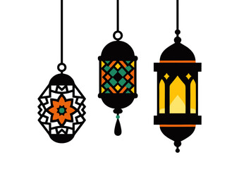 Arabic decorative lantern vector set_2.ai