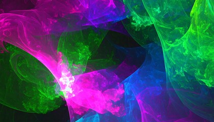 Abstract swirling colors on black background