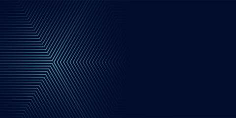 Abstract blue glowing hexagon lines on dark blue background. Modern shiny blue hexagon lines pattern technology