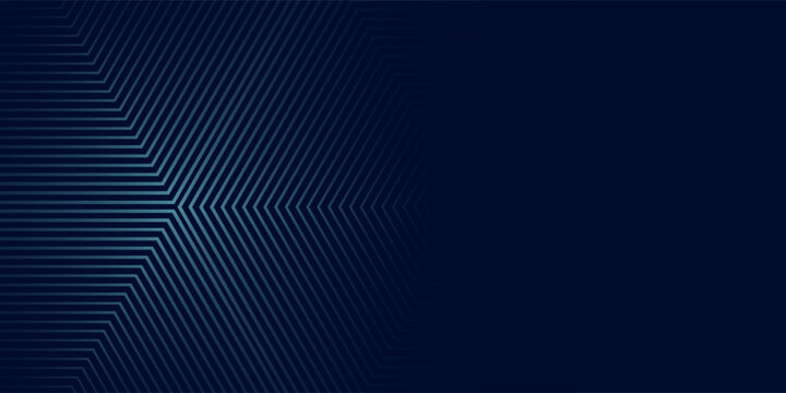 Abstract blue glowing hexagon lines on dark blue background. Modern shiny blue hexagon lines pattern technology