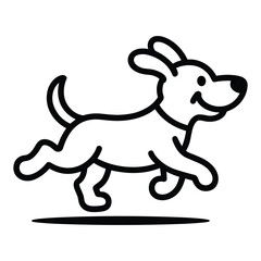 Joyful cartoon puppy running with ears flopping and a happy expression