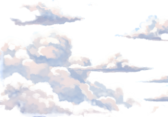 Pixelated Cloudscape Illustration With Blue And White Clouds On Black Background