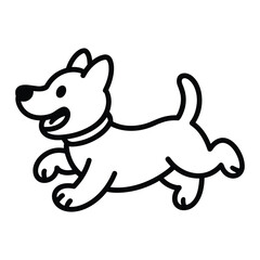 Joyful cartoon dog running with a happy expression and wagging tail