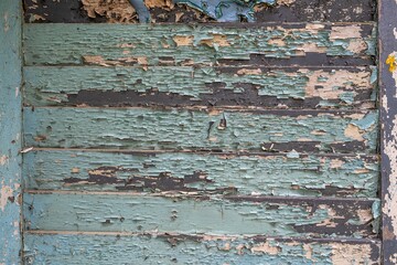 old wooden door with blue paint