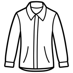 Long Sleeve Shirt Minimal Line Art Vector