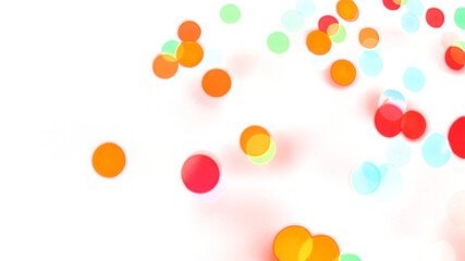 Colorful shiny glowing bokeh light overlay effect on transparent background design element