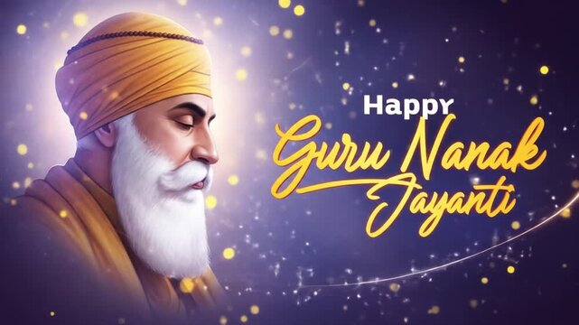 "Happy Guru Nanak Jayanti - Spiritual Devotional Artwork",