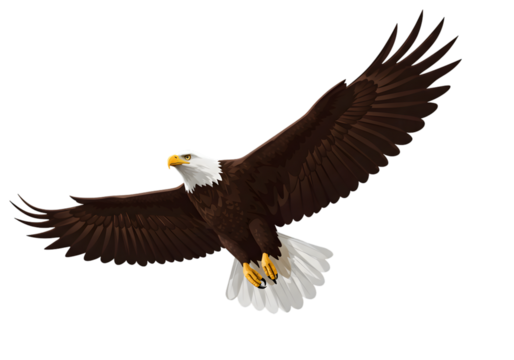 Pixelated Eagle Illustration With Brown Feathers and Black Background