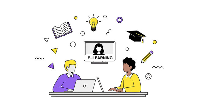 Online collaborative learning environment with instructor present on screen