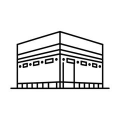 Simple line drawing of the kaaba in mecca islam s holiest shrine
