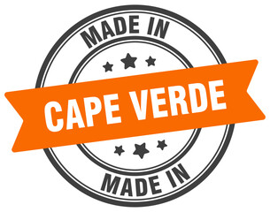 Made in Cape Verde round sign. Made in Cape Verde stamp.