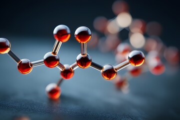 3D Render of Molecular Structure with Transparent and Colored Atoms Representing Scientific Research and Chemistry