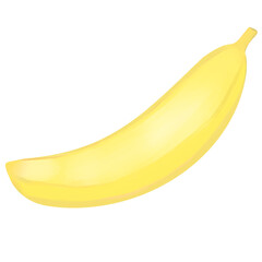 Yellow Banana Icon Illustration 