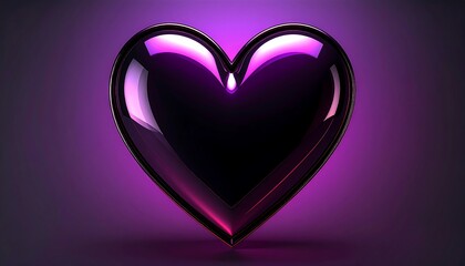 Glossy dark purple heart