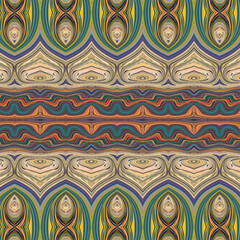 Colorful layered abstract with geometric arches and symmetry, featuring yellow, green, and red tones for textile, wallpaper, or digital art. Keywords: abstract, symmetry, colorful, pattern, geometric.