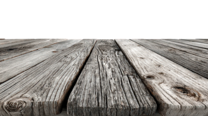 Rustic Weathered Wooden Planks Tabletop Isolated on Black