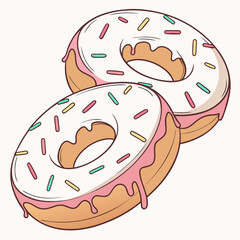 Hand-drawn illustration of a delicious slice of cheesecake topped with a fresh strawberry, cherry, and chocolate drizzle