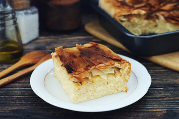 Gibanica, a traditional pastry dish popular all over the Balkans