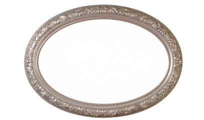 シルバーの楕円形のアンティーク装飾フレーム額縁