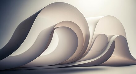 Elegant abstract paper curves create a modern, sophisticated background for design concepts