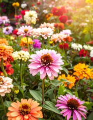 Obraz premium Vibrant flower bed in bloom