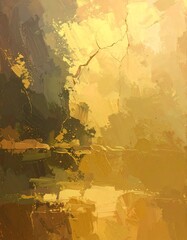 Golden landscape painting (1)
