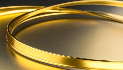 Abstract golden rings on a metallic surface