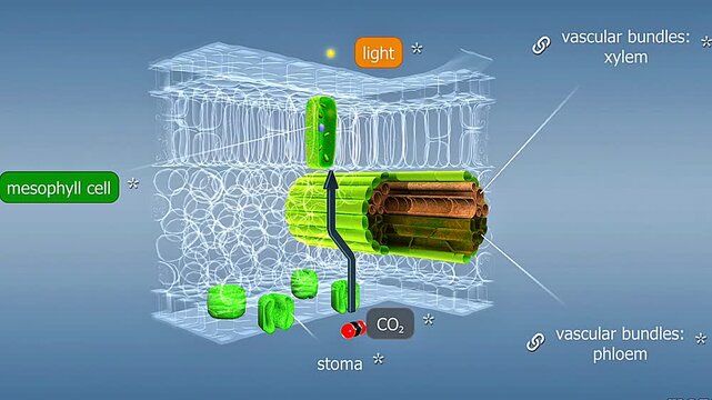 Photosynthesis converts light energy into chemical energy via chloroplasts, producing glucose and oxygen.