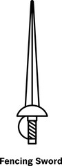 Sleek, modern fencing sword illustration for sports and competition themes