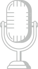Retro microphone icon for broadcasting, podcasting, and music recording projects