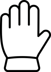 Simple modern hand icon representing stop, alert, or communication signal