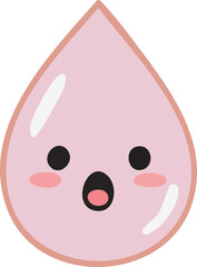 Cute Pink Water Drop Cartoon Illustration