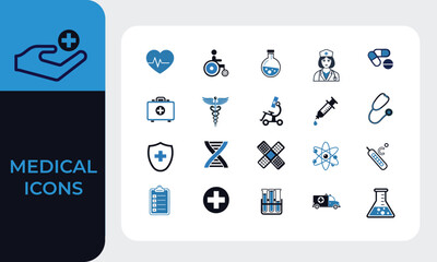 Medical and healthcare icon set collection