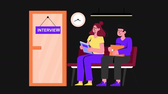 Waiting For A Job Interview 2D Motion Graphics Animation Alpha channel