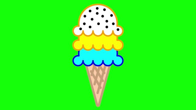 animation ice cream icon. Minimalist colorfull ice cream logo animation. Simple colorfull ice cream icon.