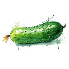 Cucumber in Watercolor Style